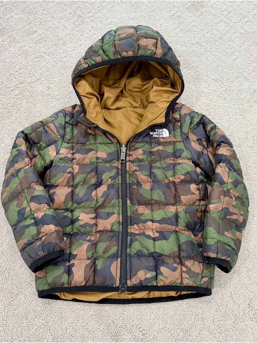 The North Face Kids' Camo Reversible Puffer Jacket - Green/Brown